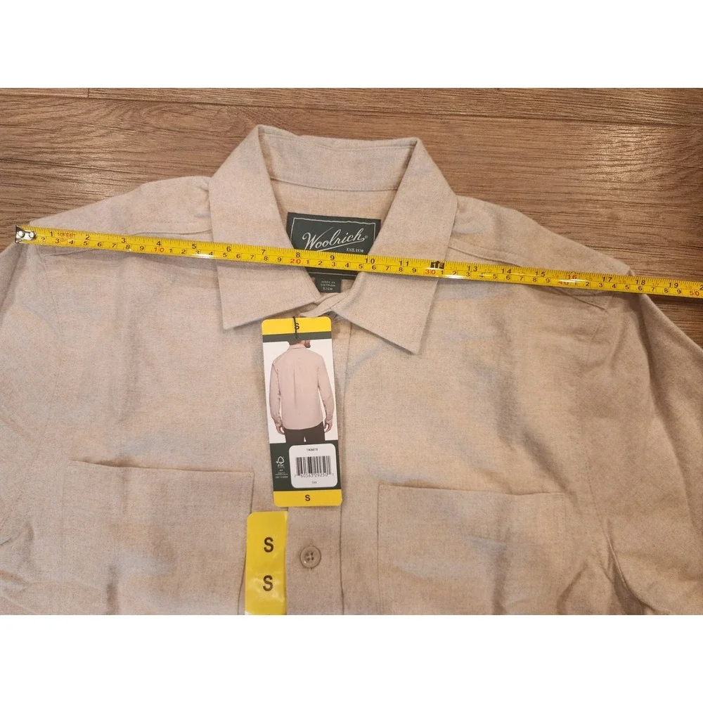 Woolrich Green‎ Label Chamois Soft Cotton Button-Up Shirt Tan Men's Small NWT